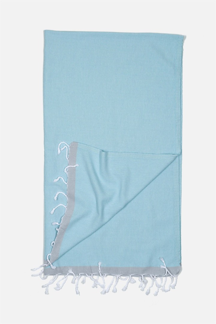 Knidos Peshtemal - Aqua-LightGray